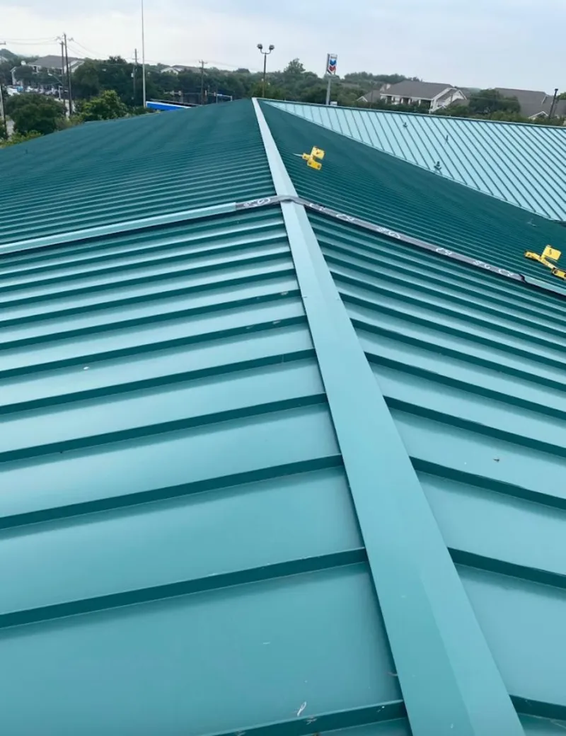 Green commercial metal roof ridge and valley for Metal Roof Repair in East Port Orchard